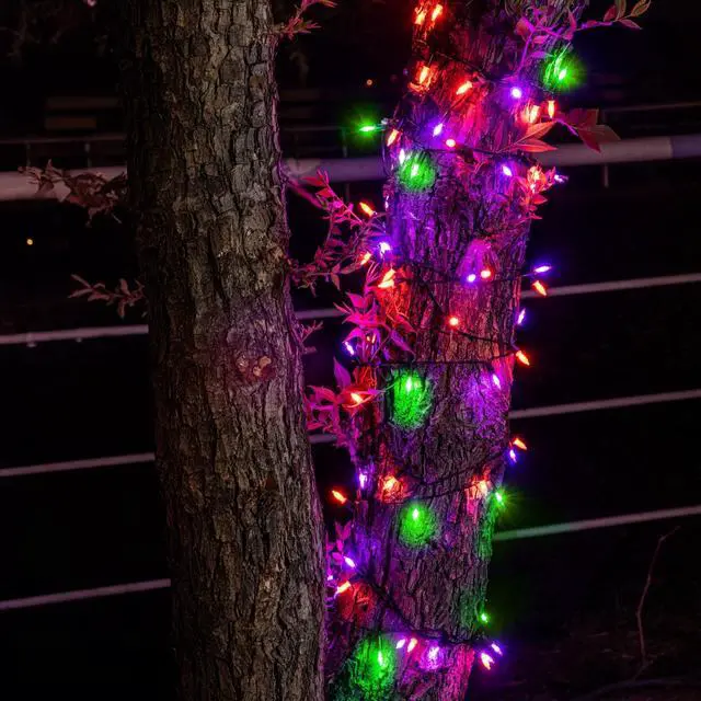 Alt view image 7 of 7 - 200 LED Halloween Mini String Lights, 65 FT Connectable Waterproof 8 Modes Fairy Lights for Indoor Outdoor Patio Garden Holiday Party Decorations (Purple & Orange & Green)