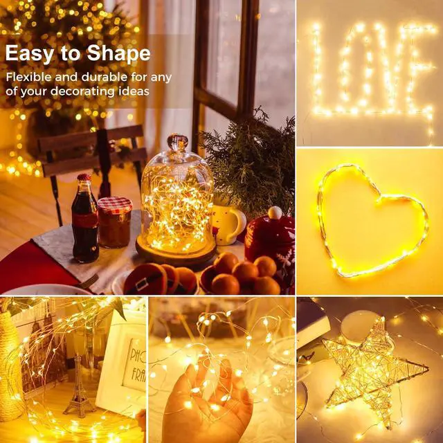 Alt view image 2 of 5 - 30 Pack LED Fairy Lights Battery Operated, 7FT 20 LED Mini Twinkle String Lights Battery Powered Waterproof for Christmas Mason Jars Party (Warm White)