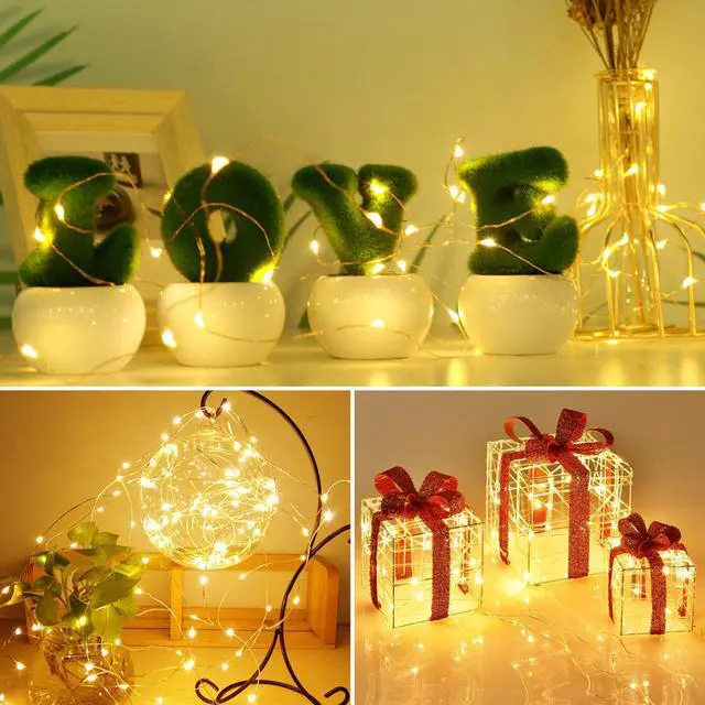 Alt view image 5 of 5 - 30 Pack LED Fairy Lights Battery Operated, 7FT 20 LED Mini Twinkle String Lights Battery Powered Waterproof for Christmas Mason Jars Party (Warm White)