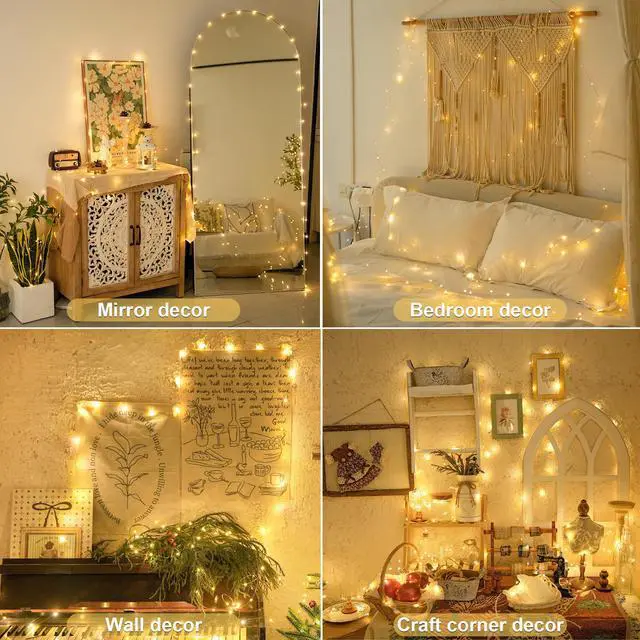 Alt view image 3 of 7 - 2 Pack Fairy Lights Battery Operated with Remote, Warm White