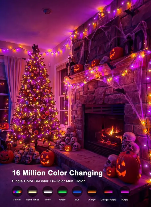 Alt view image 2 of 7 - 82ft 250LED Smart Color Changing Christmas Halloween Tree Lights
