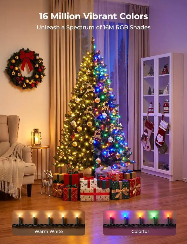 Alt view image 4 of 7 - 82ft 250LED Smart Color Changing Christmas Halloween Tree Lights