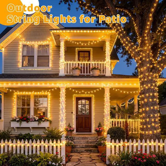 Alt view image 2 of 7 - Christmas String Lights 1200LED 196FT, 8 Modes Dimmable Fairy Lights with Remote and Timer, Waterproof Warm Christmas Lights for Indoor Outdoor Bedroom Wedding Party Holiday Decor (Warm White)