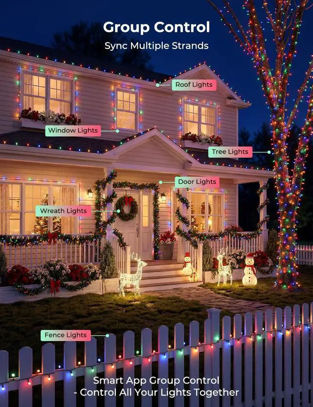Alt view image 7 of 7 - 82ft 250LED Smart Color Changing Christmas Halloween Tree Lights