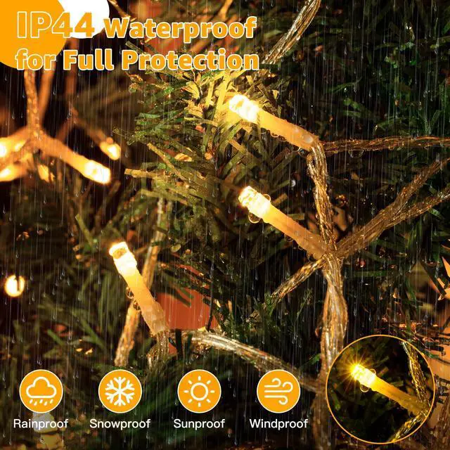 Alt view image 7 of 7 - Christmas String Lights 1200LED 196FT, 8 Modes Dimmable Fairy Lights with Remote and Timer, Waterproof Warm Christmas Lights for Indoor Outdoor Bedroom Wedding Party Holiday Decor (Warm White)