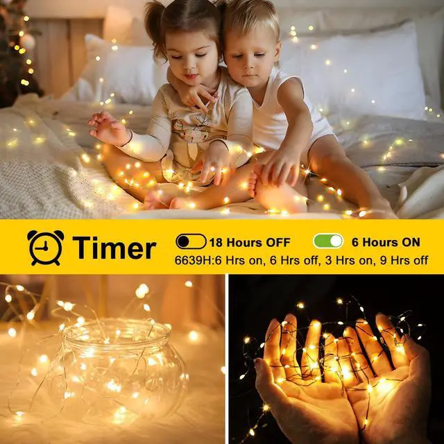 Alt view image 6 of 7 - 203FT 600LED Outdoor Fairy Lights Plug in Warm White Christmas Decor