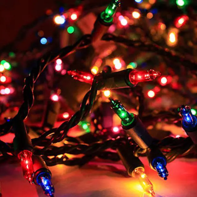 Alt view image 6 of 7 - Multi-Colored Christmas Mini String Lights, 20FT 100 Count Incandescent Waterproof Fairy Lights Plug in, Connectable Christmas Decorations for Indoor Outdoor Home Party Garden Yard