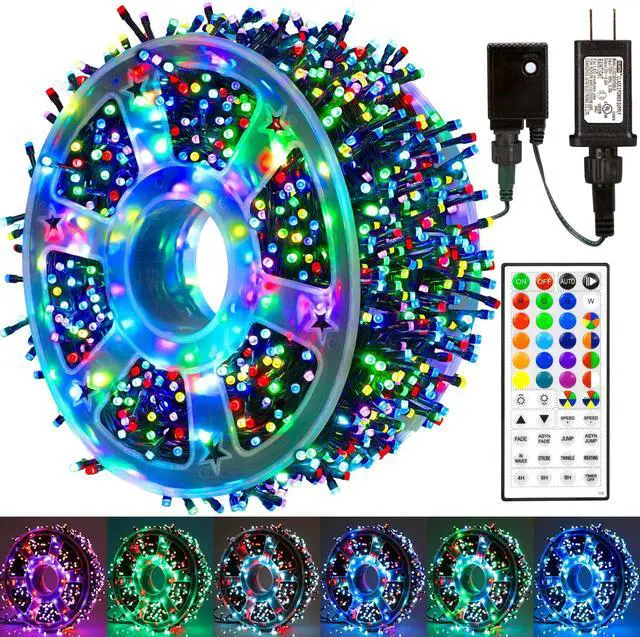 Main image of 164 FT 500 LED Christmas String Lights, Waterproof RGB String Lights with Remote Control& Timer Function, 24 Colors Changing Fairy Lights for Indoor Outdoor Room Wall Christmas Tree Party Decoration