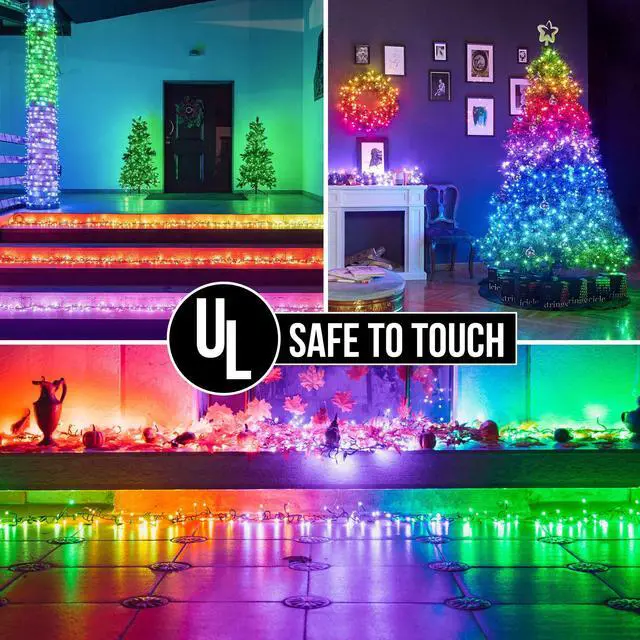 Alt view image 4 of 7 - 164 FT 500 LED Christmas String Lights, Waterproof RGB String Lights with Remote Control& Timer Function, 24 Colors Changing Fairy Lights for Indoor Outdoor Room Wall Christmas Tree Party Decoration