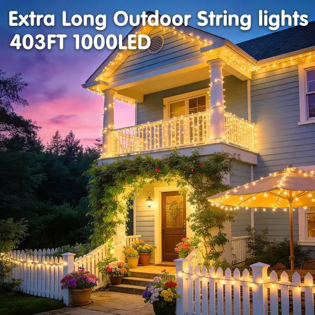 Alt view image 2 of 7 - 403ft 1000 LED Christmas Lights Outdoor String Light for Tree Decor