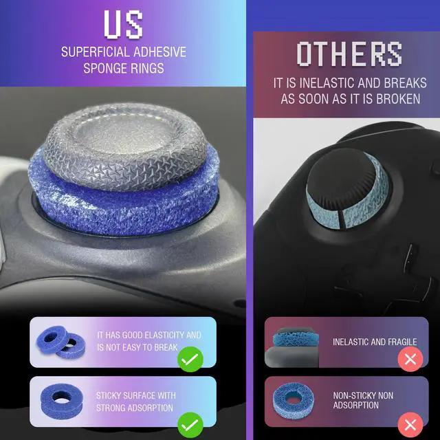 Alt view image 5 of 6 - 8 Pack Precision Rings Aim Assist for PS5, for PS4, Compatible with Xbox Controllers Accessories Control with Soft Silicone Rings Compatible with Fortnite & FPS Games