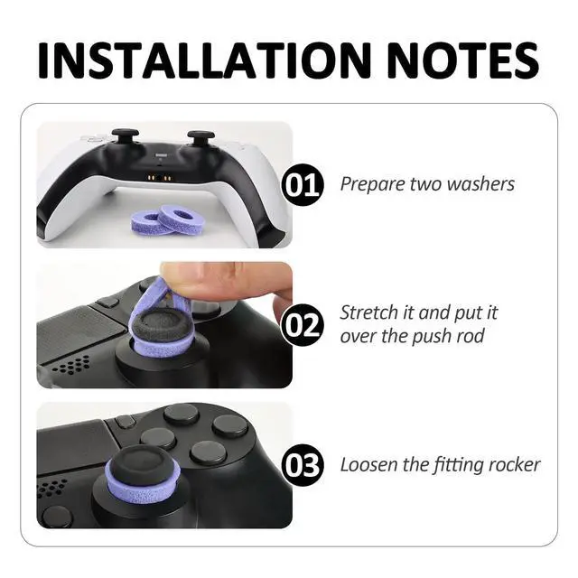 Alt view image 3 of 5 - 6 Precision Rings Kit for PS5, for PS4, for Xbox(Black/Purple/Green)