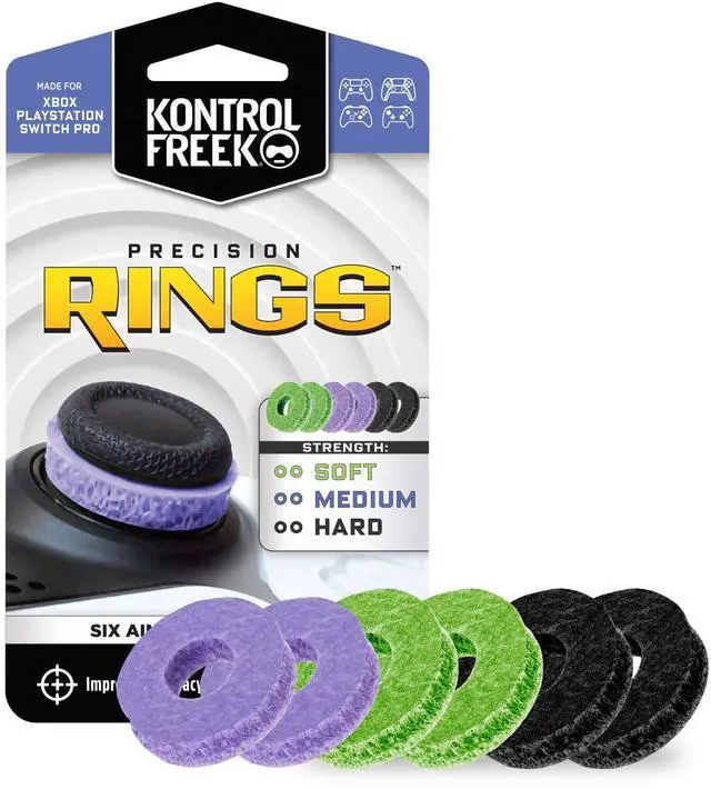 Main image of Precision Rings | Aim Assist Motion Control for PlayStation 4 (PS4), PS5, Xbox One, XBX, Switch Pro & Scuf Controller (Black/Purple/Green)