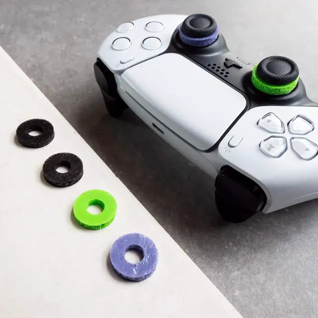 Alt view image 4 of 7 - Precision Rings | Aim Assist Motion Control for PlayStation 4 (PS4), PS5, Xbox One, XBX, Switch Pro & Scuf Controller (Black/Purple/Green)