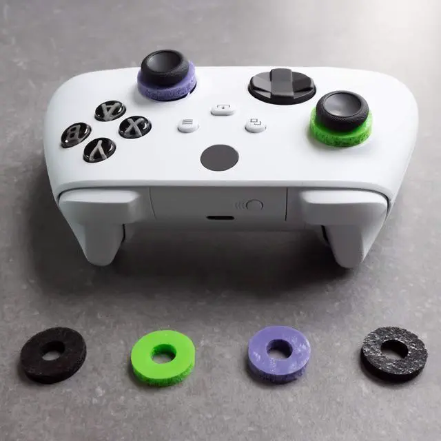 Alt view image 5 of 7 - Precision Rings | Aim Assist Motion Control for PlayStation 4 (PS4), PS5, Xbox One, XBX, Switch Pro & Scuf Controller (Black/Purple/Green)