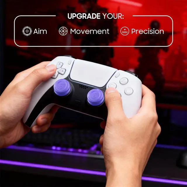 Alt view image 3 of 7 - 2-in-1 Precision Rings Thumb Grips for PS4, PS5, Switch Pro Controller - Aim Assist Joystick Cap Analog Stick Cap for Enhanced Control, Anti-Slip Controller Accessories, 3 Pairs (6-Pack)