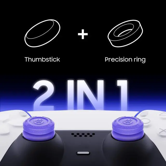 Alt view image 2 of 7 - 2-in-1 Precision Rings Thumb Grips for PS4, PS5, Switch Pro Controller - Aim Assist Joystick Cap Analog Stick Cap for Enhanced Control, Anti-Slip Controller Accessories, 3 Pairs (6-Pack)