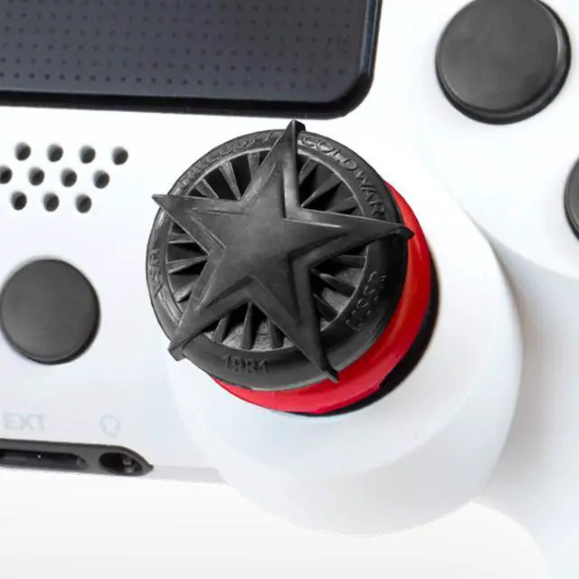 Alt view image 6 of 7 - Call of Duty: Black Ops Cold War Performance Thumbsticks for PlayStation 4 (PS4) and PlayStation 5 (PS5) | 2 High-Rise, Convex | Black/Red