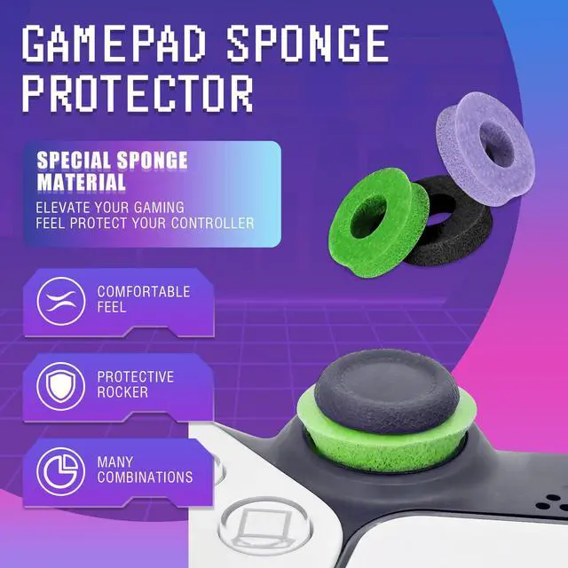Alt view image 3 of 7 - 6 Pack Precision Rings Aim Assist for PS5, for PS4, Compatible with Xbox Controllers Accessories Control with Soft Silicone Rings Compatible with Fortnite & FPS Games,Black+Purple+Blue