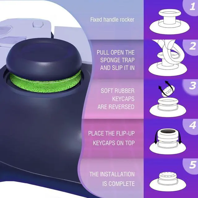 Alt view image 6 of 7 - 6 Pack Precision Rings Aim Assist for PS5, for PS4, Compatible with Xbox Controllers Accessories Control with Soft Silicone Rings Compatible with Fortnite & FPS Games,Black+Purple+Blue