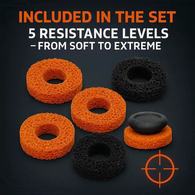 Alt view image 6 of 7 - Aim Assist Rings for PS5, PS4, Xbox & Switch 5X Thumbstick Tension Rings 5 Strengths Included FPS Precision Gaming Upgrade Anti-Drift Made in Germany