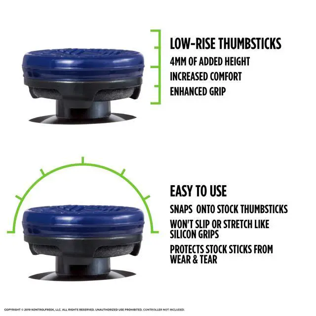 Alt view image 3 of 5 - Omni for PlayStation 4 (PS4) and PlayStation 5 (PS5) | Performance Thumbsticks | 2 Low-Rise Concave | Blue
