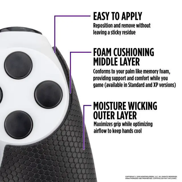 Alt view image 3 of 7 - Performance Grips for PlayStation 4 (PS4) Controller (Nightfall Black)