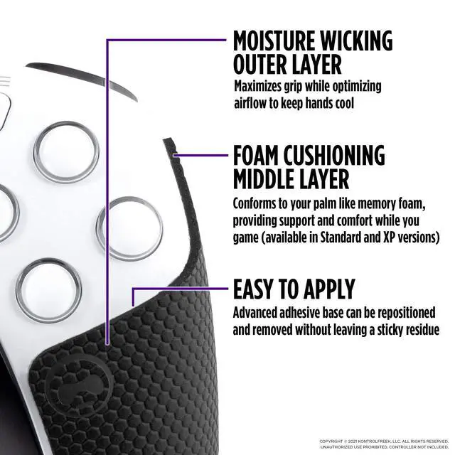 Alt view image 3 of 5 - Performance Grips for PlayStation 5 (PS5) Controller (Nightfall Black)