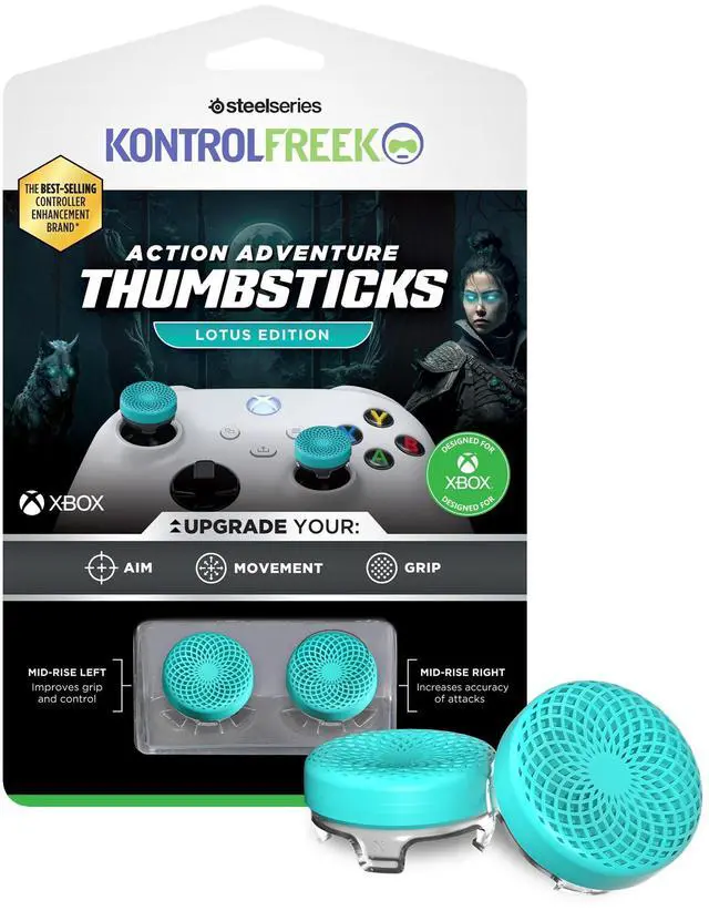 Main image of Lotus for Xbox One and Xbox Series X Controller | Performance Thumbsticks | 2 Mid-Rise Concave | Teal/Clear