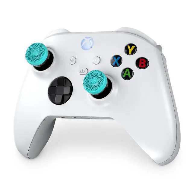 Alt view image 3 of 5 - Lotus for Xbox One and Xbox Series X Controller | Performance Thumbsticks | 2 Mid-Rise Concave | Teal/Clear