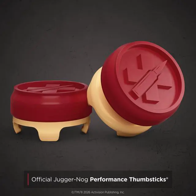 Alt view image 3 of 7 - Jugger-Nog Performance Thumbsticks® | for PlayStation 5 (PS5) & PlayStation 4 Controller | Red and Cream