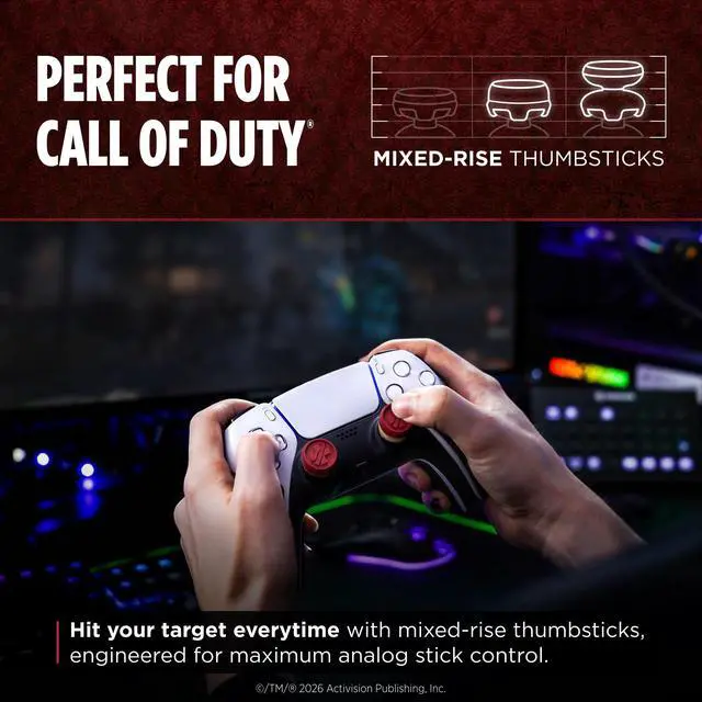 Alt view image 6 of 7 - Jugger-Nog Performance Thumbsticks® | for PlayStation 5 (PS5) & PlayStation 4 Controller | Red and Cream