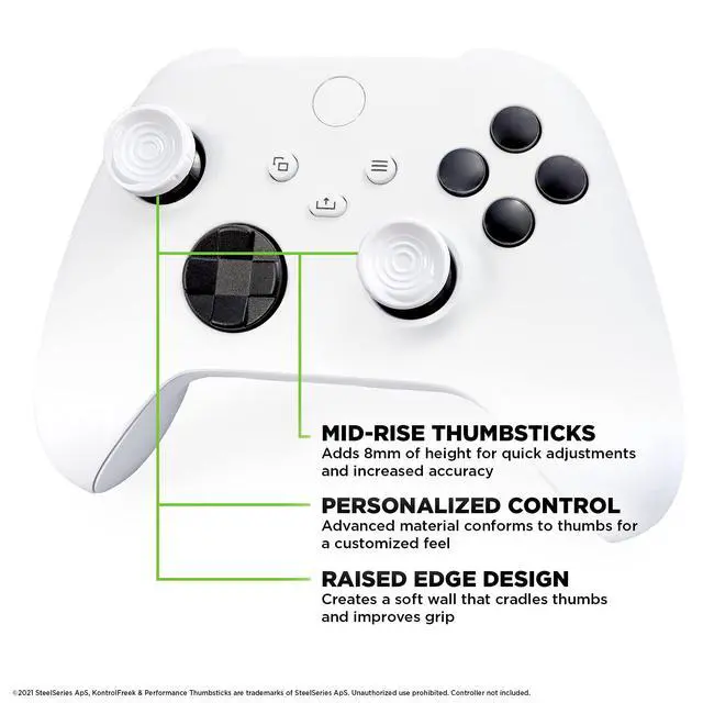 Alt view image 2 of 6 - CQC Rush for Xbox One and Xbox Series X Controller | Performance Thumbsticks | 2 Mid-Rise Concave | White