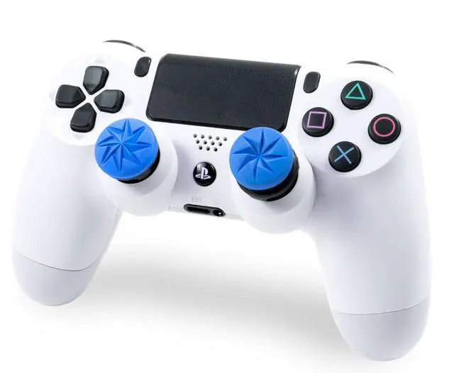 Alt view image 2 of 7 - FPS Freek Edge for PlayStation 4 (PS4) and PlayStation 5 (PS5) | Performance Thumbsticks | 1 High-Rise Convex, 1 Low-Rise Convex | Blue