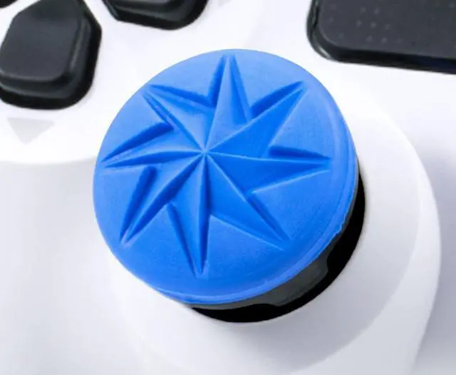Alt view image 3 of 7 - FPS Freek Edge for PlayStation 4 (PS4) and PlayStation 5 (PS5) | Performance Thumbsticks | 1 High-Rise Convex, 1 Low-Rise Convex | Blue