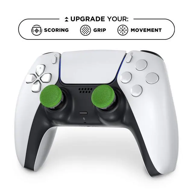 Alt view image 2 of 6 - Precision Sports Performance Thumbsticks for PlayStation 5 (PS5) and PlayStation 4 (PS4) Controller | Soccer Edition | Low-Rise, Concave | Green