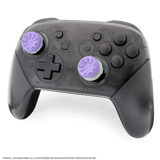 Alt view image 6 of 6 - FPS Freek Galaxy Performance Thumbsticks for Nintendo Switch | 1 Mid-Rise, 1 High-Rise Concave | Purple