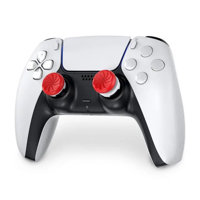 Alt view image 6 of 6 - FPS Freek Inferno for PlayStation 4 (PS4) and PlayStation 5 (PS5) Controller | Performance Thumbsticks | 1 High-Rise, 1 Mid-Rise | Red/White