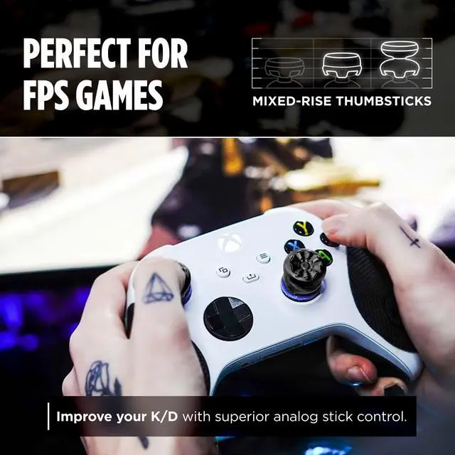 Alt view image 4 of 7 - FPS Freek Galaxy Black for Xbox One and Xbox Series X Controller | 2 Performance Thumbsticks | 1 High-Rise, 1 Mid-Rise | Black (Limited Edition)