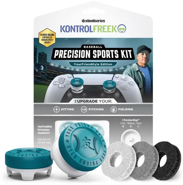 Main image of YourFriendKyle (YFK) Precision Sports Baseball Kit | for PlayStation 4 (PS4), PlayStation 5 (PS5) Controller | Blue and White