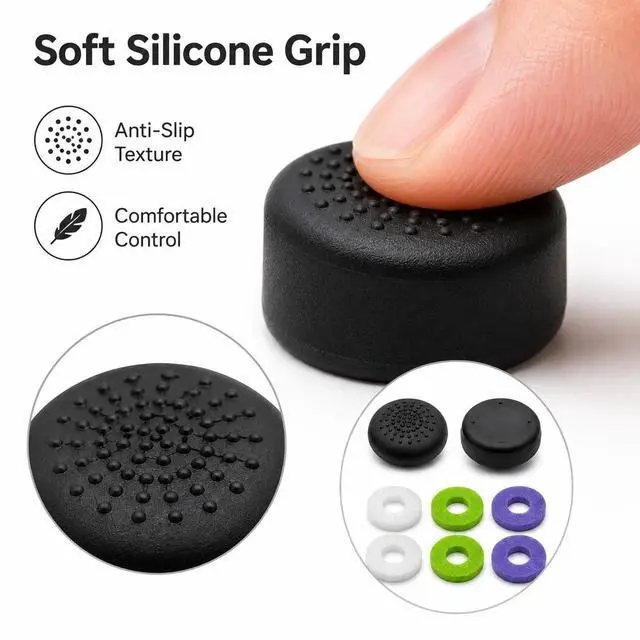 Alt view image 4 of 7 - 14PCS Silicone Thumb Grips & Precision Rings for Steam Deck, Xbox Series X/S, PS5, PS4, Xbox One - Joystick Caps with Multi-Level Resistance - Controller Grips & Gaming Accessories