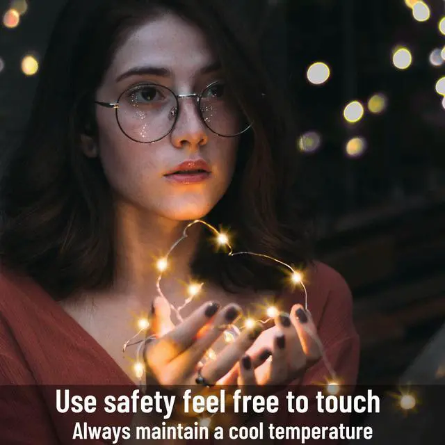 Alt view image 2 of 7 - 16 Pack 30 Led Fairy Lights Battery Operated String Lights 10 Feet Waterproof Twinkle Lights Mason Jar Lights Silver Wire Firefly Lights for Christmas Party Wedding Patio Warm White