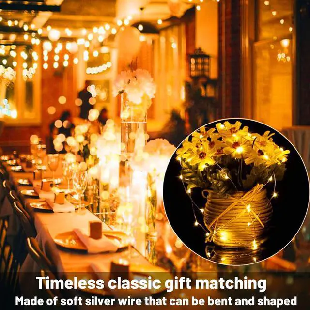Alt view image 3 of 7 - 16 Pack 30 Led Fairy Lights Battery Operated String Lights 10 Feet Waterproof Twinkle Lights Mason Jar Lights Silver Wire Firefly Lights for Christmas Party Wedding Patio Warm White