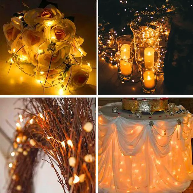 Alt view image 5 of 7 - 16 Pack 30 Led Fairy Lights Battery Operated String Lights 10 Feet Waterproof Twinkle Lights Mason Jar Lights Silver Wire Firefly Lights for Christmas Party Wedding Patio Warm White
