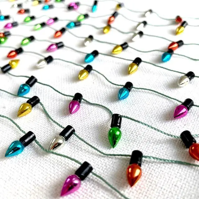 Alt view image 2 of 6 - Christmas Lights String of Miniature, Dollhouse Miniature Fake Light, Christmas Tree Fairy Lights Decorative, Metalic Multicoloured Dollhouse Miniatures (1mtr)
