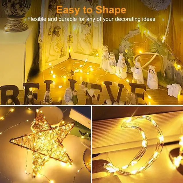 Alt view image 6 of 7 - 24 Pack Fairy Lights Battery Operated - 3 Modes - 7ft 20 LED Mini Twinkle String Lights Waterproof Silver Wire Firefly Starry Lights for Wedding Party Mason Jars Christmas Decorations, Warm White