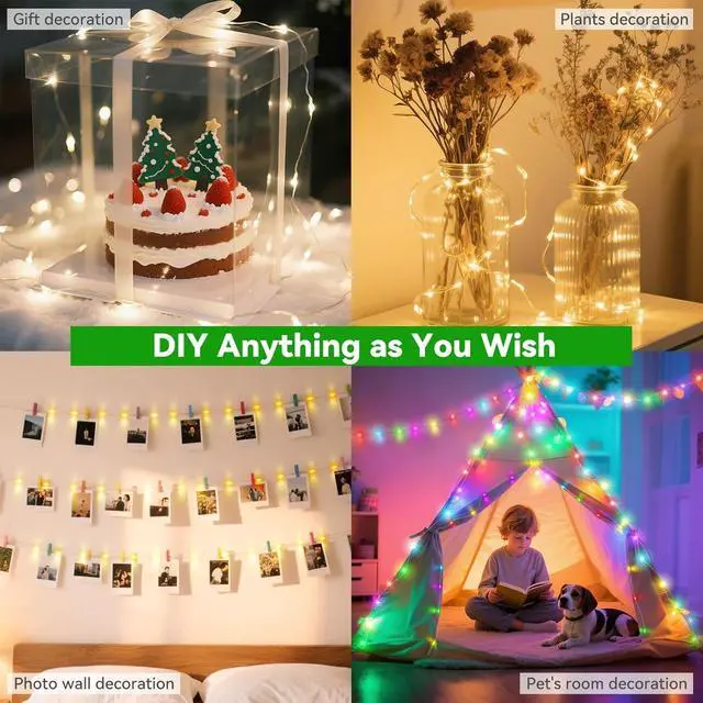 Alt view image 5 of 7 - 400 LED Christmas Fairy Lights Color Changing, 131 FT 35 Colors String Lights with Remote Silver Wire, Waterproof Fairy Light Plug in for Halloween Xmas Party Bedroom Wedding Indoor Decor