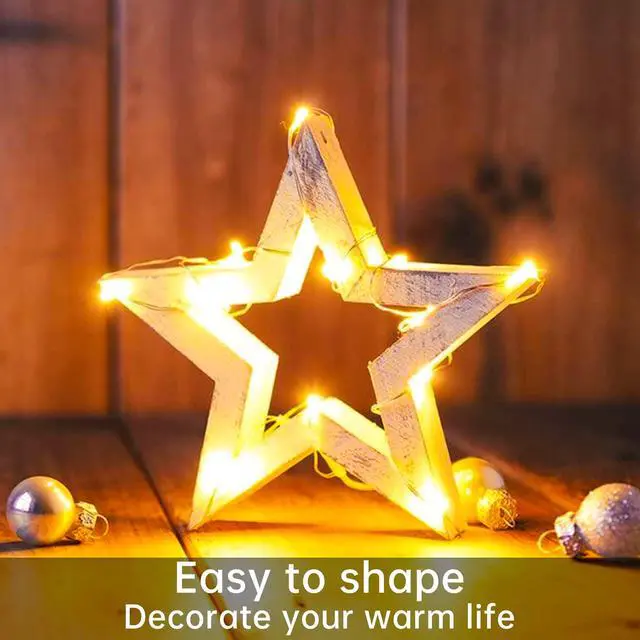 Alt view image 3 of 7 - 12 Pack Fairy Lights Battery Operated String Lights 7 Feet 20 Led Waterproof Christmas Lights Silver Wire Firefly Starry Moon Lights for Bedroom DIY Party Wedding Patio Christmas