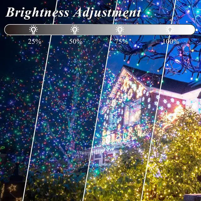 Alt view image 7 of 7 - 400 LED Christmas Fairy Lights Color Changing, 131 FT 35 Colors String Lights with Remote Silver Wire, Waterproof Fairy Light Plug in for Halloween Xmas Party Bedroom Wedding Indoor Decor