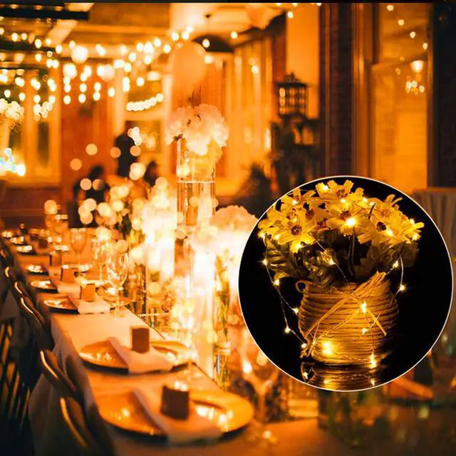 Alt view image 7 of 7 - 12 Pack Fairy Lights Battery Operated String Lights 7 Feet 20 Led Waterproof Christmas Lights Silver Wire Firefly Starry Moon Lights for Bedroom DIY Party Wedding Patio Christmas